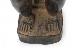 African Ivory Coast 20th Century Carved Wood Baule Seated Female Spirit Spouse  - 4657923