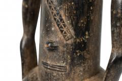 African Ivory Coast 20th Century Carved Wood Baule Seated Female Spirit Spouse  - 4657924