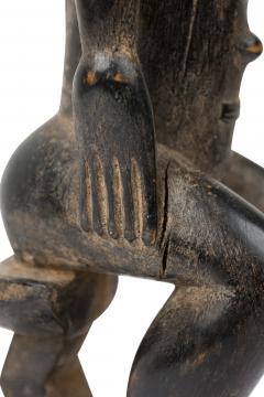 African Ivory Coast 20th Century Carved Wood Baule Seated Female Spirit Spouse  - 4657926