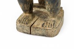 African Ivory Coast 20th Century Carved Wood Baule Seated Female Spirit Spouse  - 4661536