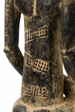 African Ivory Coast 20th Century Carved Wood Baule Seated Female Spirit Spouse  - 4661537