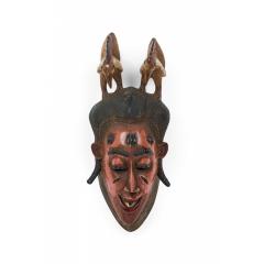 African Ivory Coast Contemporary Carved Painted Wood Guro Mask - 4716904