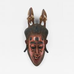 African Ivory Coast Contemporary Carved Painted Wood Guro Mask - 4716910