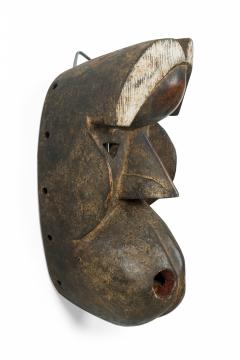 African Ivory Coast Late 20th Century Carved Wood Ngere Monkey Mask - 4666967