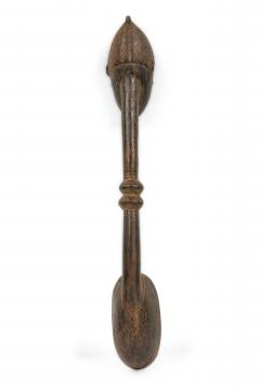 African Ivory Coast Mid 20th Century Hand Carved Wooden Baule Ladle - 4668890