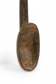 African Ivory Coast Mid 20th Century Hand Carved Wooden Baule Ladle - 4668891