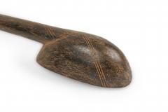 African Ivory Coast Mid 20th Century Hand Carved Wooden Baule Ladle - 4668893