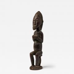 African Ivory Coast Wooden Figure of Male with Bowl - 4709189