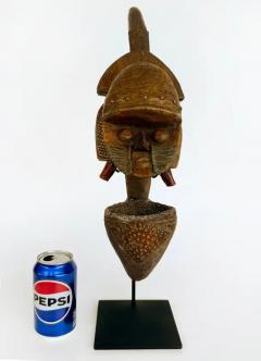 African Kota People Gabon Carved Metal Reliquary Pipe on Stand 20th Century - 4117199