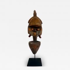 African Kota People Gabon Carved Metal Reliquary Pipe on Stand 20th Century - 4120130