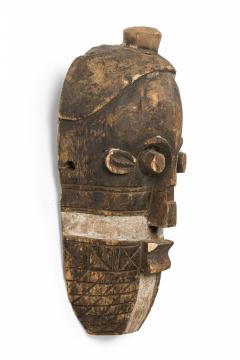 African Liberia Ivory Coast Late 20th Century Carved Painted Wood Grebo Face - 4667945