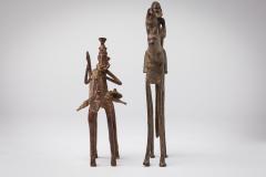 African Mali 20th Century Bronze Dogon Mali pair Horse Rider Figures - 4669403