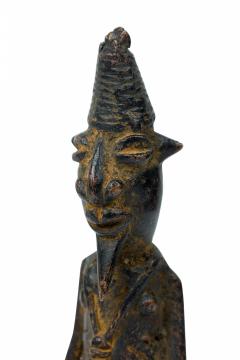 African Mali Late 20th Century Bronze Dogon Seated Village Elder Male Figure - 4199595