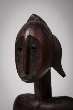 African Mali Late 20th Century Carved Wooden Bamana Maternity Figure with Baby - 4199589