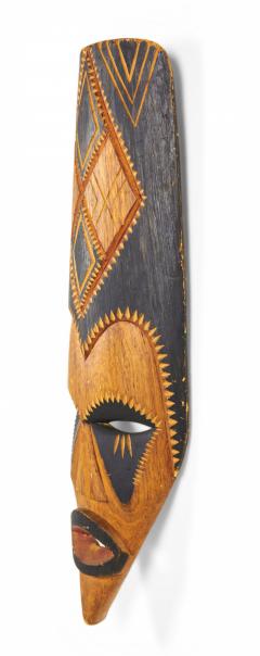 African Namibian Ovambo Carved Elongated Wooden Mask - 4409070