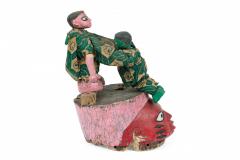 African Nigeria 20th Century Carved Painted Wood Yoruba GI Joe Headdress Mas - 4661855