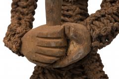 African Nigeria 20th Century Carved Wood Rope Yoruba Male Standing Figure on S - 4665299