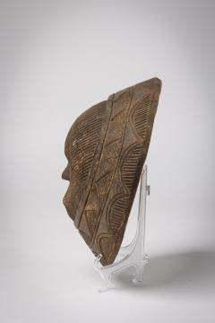 African Nigeria 20th Century Hand Carved Eket Round Mask - 4671137