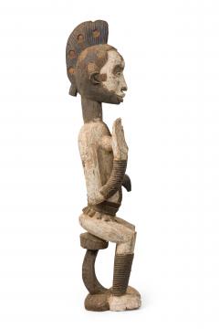 African Nigeria Carved Painted Wood Igbo Female Village Guardian Figure - 4409154
