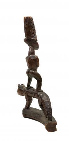 African Sculpture of a Figure Standing on a Leopard - 4408199