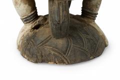 African Southern Nigeria Mid Century Carved Painted Wood Seated Female Anjenu - 4666963