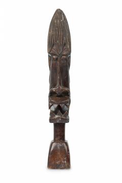 African Tanzania Contemporary Carved Wood Makonde Fearsome Demon Head - 4672226