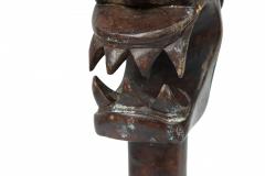African Tanzania Contemporary Carved Wood Makonde Fearsome Demon Head - 4672231