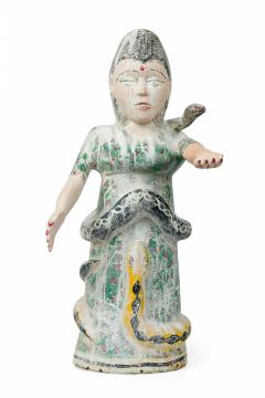 African Togo Benin Coast Carved Painted Wood Mami Wata Standing Figure - 4409092