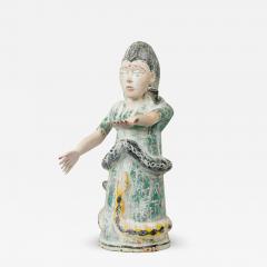 African Togo Benin Coast Carved Painted Wood Mami Wata Standing Figure - 4412537