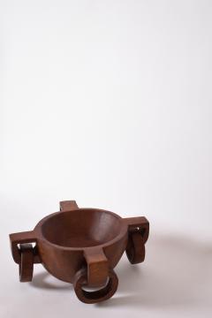 African work large bowl with handles 1970s  - 4684467