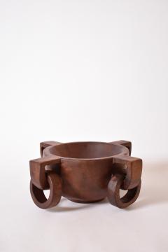 African work large bowl with handles 1970s  - 4684469