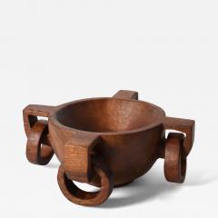 African work large bowl with handles 1970s  - 4689374