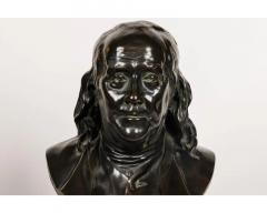 After Jean Antoine Houdon a Bronze Bust of Benjamin Franklin - 3034803