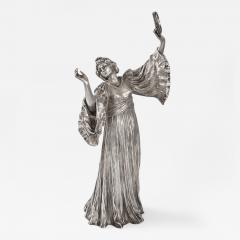 Agathon L onard French Art Nouveau Silvered Figural Sculpture by Leonard - 229200