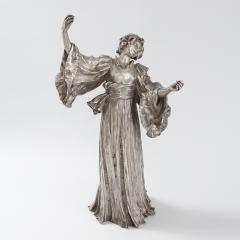 Agathon L onard French Art Nouveau Silvered Figural Sculpture by Leonard - 236366