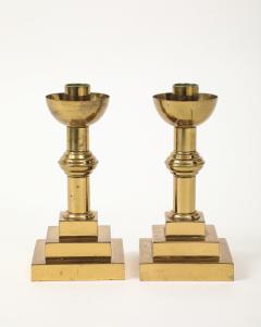 Aged Brass Art Deco Candlesticks - 4381591