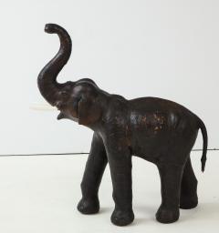 Aged Leather Elephant Statue - 1266757