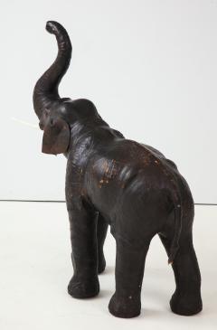 Aged Leather Elephant Statue - 1266762