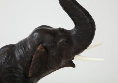 Aged Leather Elephant Statue - 1266765