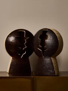 Agn s de Bizet Pair of Sculptural Ceramic Table or Wall Lamps by Agn s de Bizet - 4693304