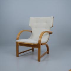 Aino Aalto Exceptionally Rare Aino Aalto Chair Model 3920 Birch White Wool Artek 1940s - 4737702