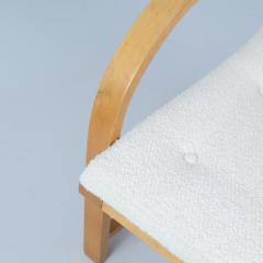 Aino Aalto Exceptionally Rare Aino Aalto Chair Model 3920 Birch White Wool Artek 1940s - 4737709