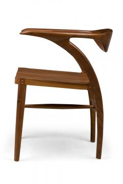 Aja Contemporary Mid Century Style Walnut U Back Dining Armchair - 4171320