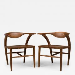 Aja Contemporary Mid Century Style Walnut U Back Dining Armchair - 4196133