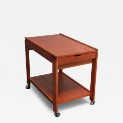 Aksel Kjersgaard Danish Modern Two Tier Extendable Bar Cart with Leaf by Aksel Kjersgaard - 2987980