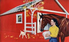 Al Andersen National Velvet Cover Original Artwork Graphic Bold Color - 4633419