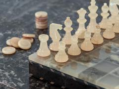 Alabaster Chess and Checkers Set - 1677773