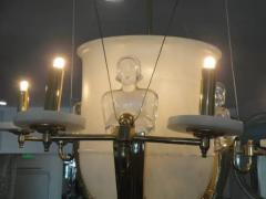 Alabaster and Brass Art Deco Style Chandelier - 3326440