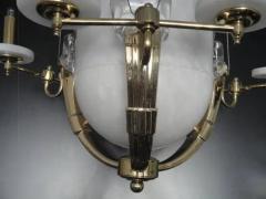 Alabaster and Brass Art Deco Style Chandelier - 3326464