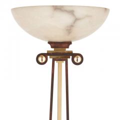 Alabaster gilt metal and patinated iron floor lamp - 3345440